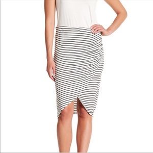 Max Studio Striped Faux Wrap Pencil Skirt